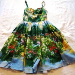 Bernie Dexter green meadow retro 50s swing dress